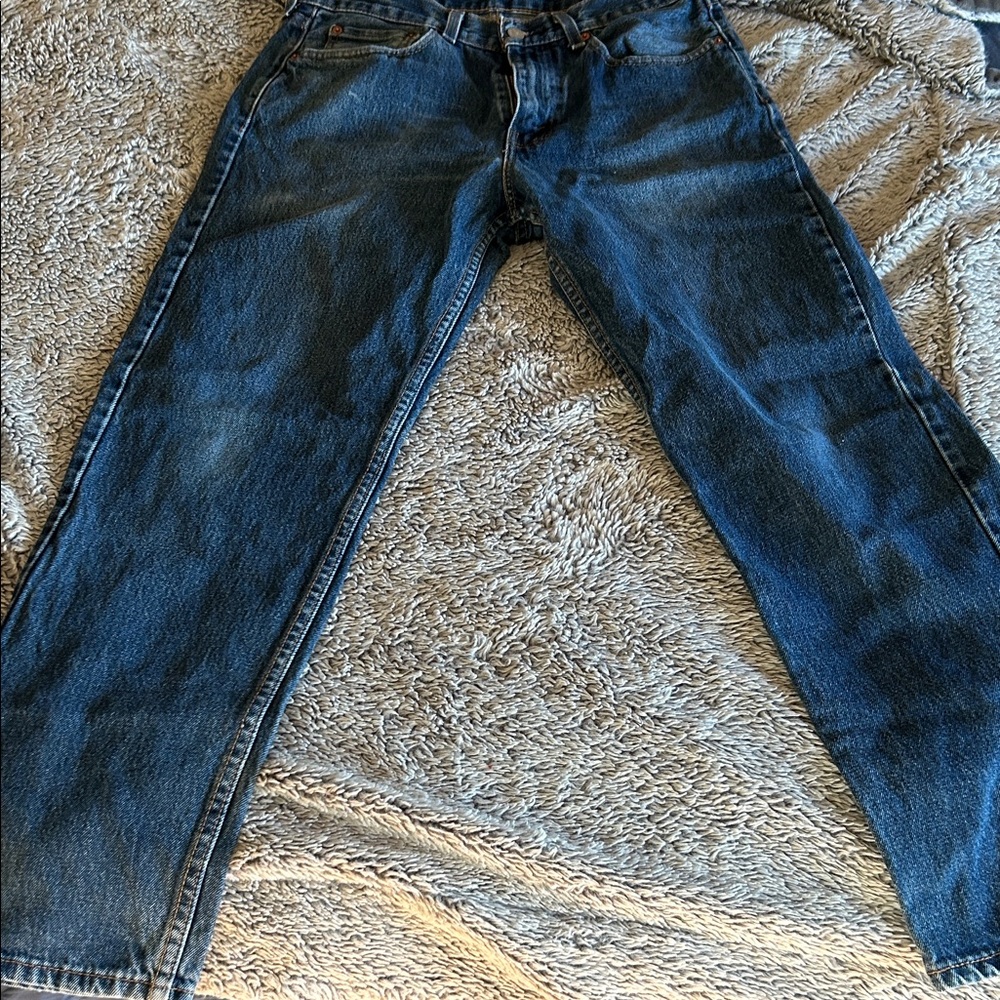 Levi's Straight-Leg Jeans in Dark Blue Denim